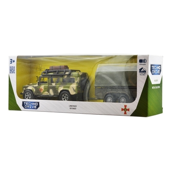 Игровой набор TechnoDrive Land Rover Defender Military с прицепом (520027.270) - Pampik - 10