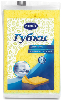 Губки Премія целлюлозные, 3 шт. - Pampik
