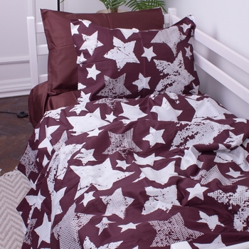 Пододеяльник на молнии MirSon Kids Time 22-1255 Arasari, сатин, 210х143 см, бордовый с серым - Pampik - 2