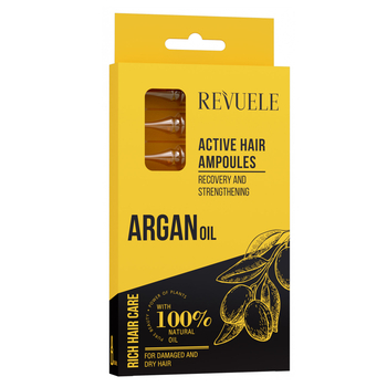 Активные ампулы для волос Revuele Hair Care, с аргановым маслом, 8 шт. по 5 мл - Pampik