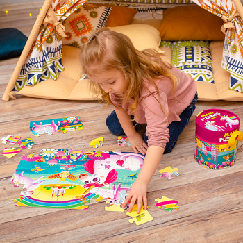 Пазли Roter Kafer Єдинороги 2 в 1 в тубусі, 63 елементи (RK1080-03) - Pampik - 6