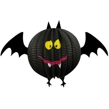 Декор подвесной бумажный Yes! Fun Halloween Летучая мышь 3D, 20 см (973636) - Pampik