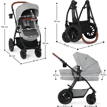 Универсальная коляска 3 в 1 Kinderkraft Xmoov CT светло-серая (00-00305177) - Pampik - 10