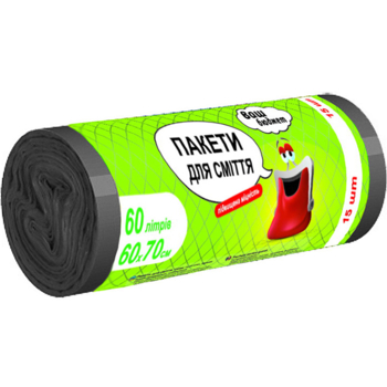 Пакеты для мусора Ваш Бюджет 60 л, 15 шт. - Pampik