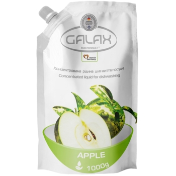 Концентрированная жидкость для мытья посуды Galax, яблоко, 1000 г - Pampik