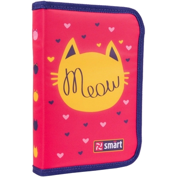 Пенал жесткий Smart HP-04 Meow, 13х21х4 см, розовый (533282) - Pampik