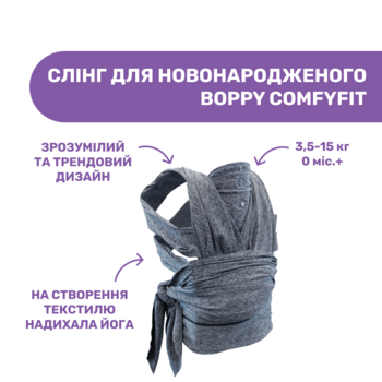 Слинг Chicco Boppy ComfyFit, серый (79949.47) - Pampik - 2