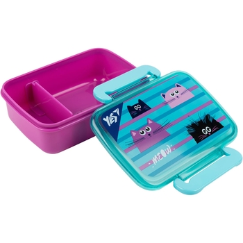 Ланч-бокс Yes Kittycon, 420 мл, фиолетовый с голубым (707754) - Pampik - 2