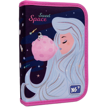 Пенал жесткий Yes HP-04 Space Girl, 13х21х4 см, синий с розовым (533125) - Pampik
