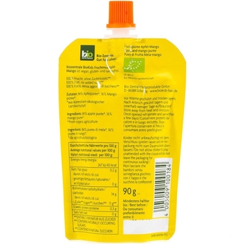 Пюре фруктове Bio Zentrale BioKids Яблуко та манго органічне 90 г - Pampik - 2