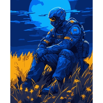 Картина за номерами Santi Воїн, металеві фарби, 40х50 см (954605) - Pampik