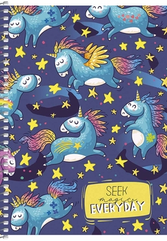 Тетрадь для записей Student А5, в клеточку, спираль, 80 л., Единороги (A5-SC-080-6081K) - Pampik