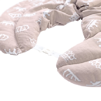 Грілка-компрес з коміром Ideia Корона, із зерном пшениці, 46x44x24 см, бежевий (8-30289) - Pampik - 2