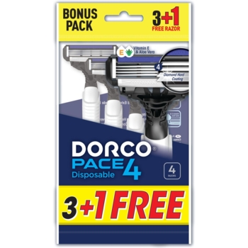 Бритвы одноразовые Dorco Pace4 Pro 4 лезвия, 4 шт. - Pampik