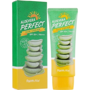 Солнцезащитный крем с алоэ FarmStay Aloevera Perfect Sun Cream SPF50+ PA+++, 70 мл - Pampik - 2