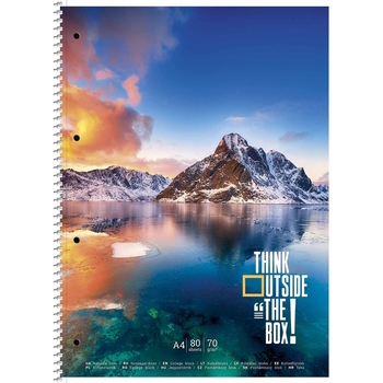 Колледж-блок Student, А4+, в клеточку, спираль, 80 л., зимнее озеро (A4-080-6707K) - Pampik