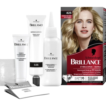 Стійка крем-фарба для волосся Schwarzkopf Brillance відтінок 825 золотистий блонд 170 мл - Pampik - 4