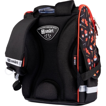 Рюкзак шкільний каркасний Smart PG-11 Fireman, чорний з червоним (559015) - Pampik - 3