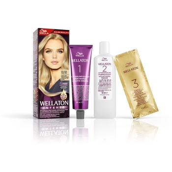 Інтенсивна крем-фарба для волосся Wellaton відтінок 10/81 ультра світлий попелястий блонд, 110 мл - Pampik - 3