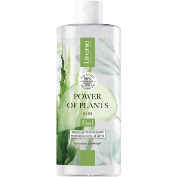 Зволожувальна міцелярна вода Lirene Power of Plants Aloe 3 in 1 400 мл - Pampik