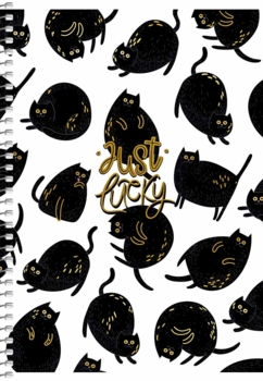 Тетрадь для записей Student А5, в клеточку, спираль, 80л., Черные котики (A5-SC-080-6091K) - Pampik