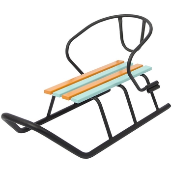 Санки Vitan Балу зі спинкою та кольоровою планкою чорні (2030101) - Pampik