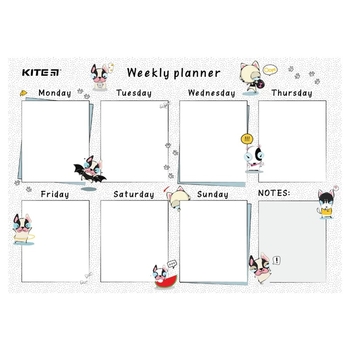 Планер настінний Kite Funny dogs на тиждень сухостираємий А4 (K22-471-3) - Pampik