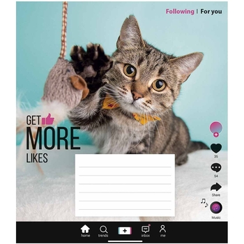 Зошит учнівський Школярик Influencer, у клітинку, 18 аркушів, ВД-лак, 25 шт. (018-3260K) - Pampik