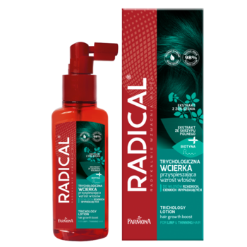 Трихологічний лосьйон Farmona Radical для прискорення росту волосся, 100 мл (5900117975671) - Pampik