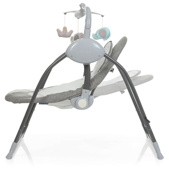 Качели El Camino Teddy ME 1075 Gray Linen Animals, серые (25508) - Pampik - 2