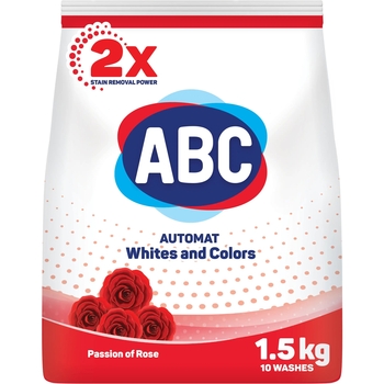 Пральний порошок АВС Трояндова пристрасть для білих та кольорових речей автомат 1.5 кг - Pampik