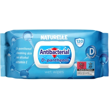 Влажные салфетки Naturelle антибактериальные, Д-пантенол, 120 шт. - Pampik