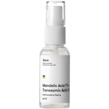 Пілінг для обличчя Sane Mandelic Acid 7% + Tranexamic Acid 1%, з мигдальною кислотою, 30 мл - Pampik