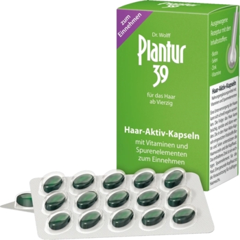 Лечебные капсулы Plantur 39 Hair-Aktiv Capsule, против выпадения волос, 60 шт. - Pampik