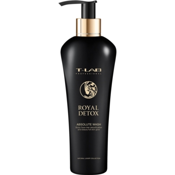 Шампунь-гель T-LAB Professional Royal Detox Absolute Wash для гладкости и абсолютной детоксикации волос и кожи, 300 мл - Pampik