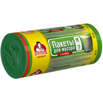 Пакети для сміття Помічниця з затяжками, 60 л, 15 шт. - Pampik