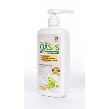 Мило рідке Nata-Oasis з ароматом яблука, з дозатором, 500 мл - Pampik - 2