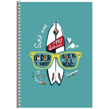 Тетрадь для записей Student А5, без линовки, спираль, 96 л., На пляж (A5-SC-096-6117) - Pampik
