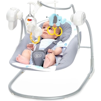 Крісло-гойдалка Kinderkraft Minky Mint сіре з блакитним (00-00158387) - Pampik - 3