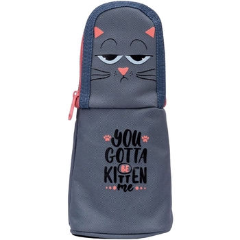 Пенал-подставка Yes PM-M3 Cat You gotta be kitten me, 21х8х5 см, серый (533250) - Pampik