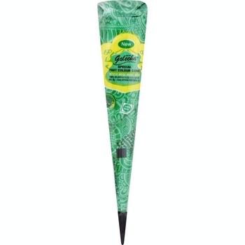 Хна в конусі для розпису тіла Golecha зелений 25 г - Pampik