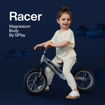 Беговел детский Qplay Racer Grey с надувными колесами (B-300Grey) - Pampik - 3