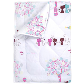 Дитяча ковдра Iris Home Kitty, 140х100 см, біла (svt-2000022303941) - Pampik