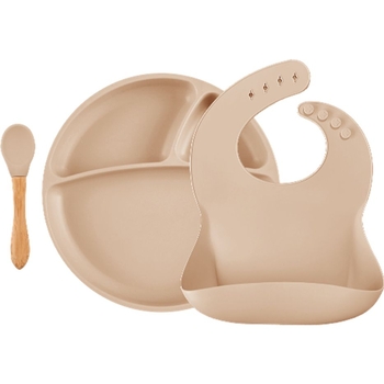 Набір для годування MinikOiOi BLW Set II Bubble Beige, силіконовий (101070023) - Pampik