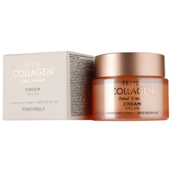Крем для лица Tony Moly Triple Collagen Total Tension Cream, питательный с коллагеном, 80 мл - Pampik