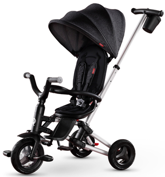 Дитячий триколісний складаний велосипед Qplay Nova Rubber, без сумки, чорний (S700BlackRubber) - Pampik - 2