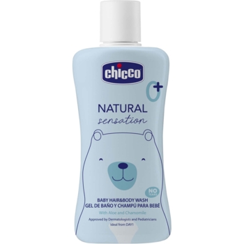 Гель-шампунь Chicco Natural Sensation Baby Hair & Body Wash Без сліз з алое та ромашкою 200 мл (11530.00) - Pampik