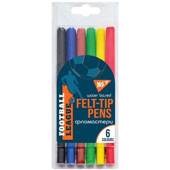Фломастеры Yes Football, 6 цветов (650514) - Pampik