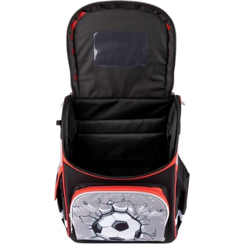 Рюкзак шкільний каркасний Smart PG-11 Football, сірий з чорним (559017) - Pampik - 5