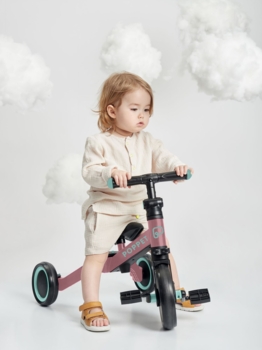 Дитячий триколісний біговел-трансформер Poppet 3в1, рожево-м'ятний + стікерпак (PP-1703P) - Pampik - 5